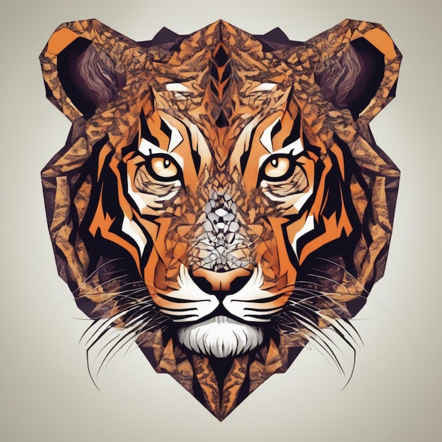 Замысловатый фрактальный логотип тигра. Уникальное сочетание искусства и брендинга.
