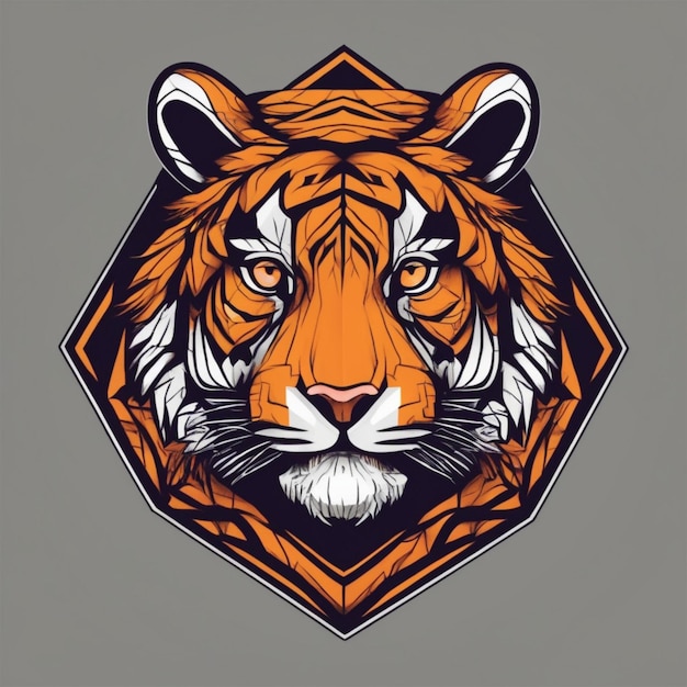 Photo intricate fractal tiger logo unique blend of art and branding