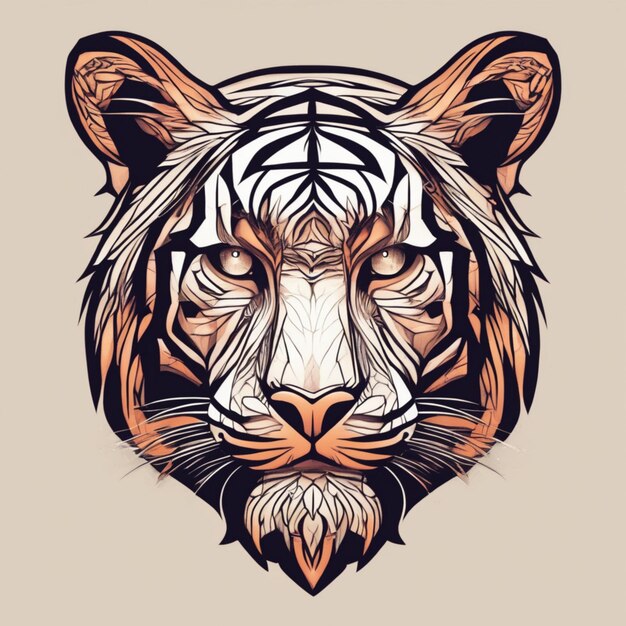 Замысловатый фрактальный логотип тигра. Уникальное сочетание искусства и брендинга.
