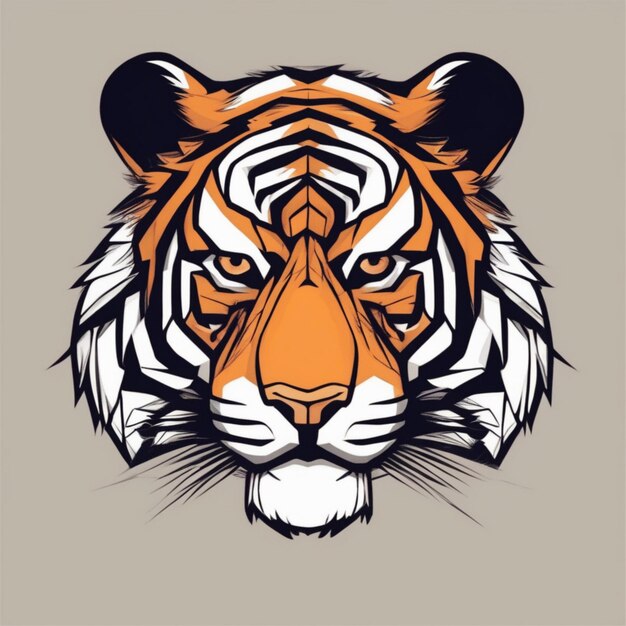 Intricate Fractal Tiger Logo Unique Blend of Art and Branding