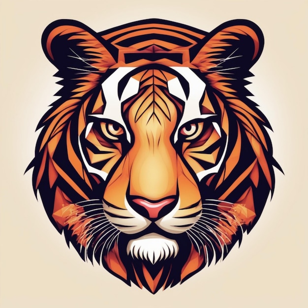 Intricate Fractal Tiger Logo Unique Blend of Art and Branding