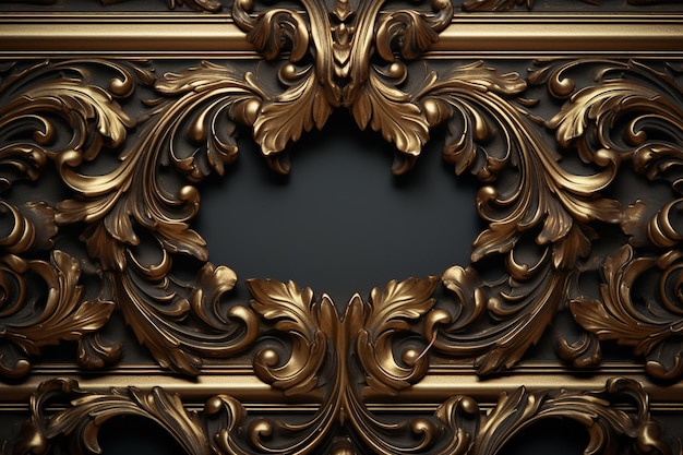 Intricate gold leaf details on an antique wooden p 00452 02