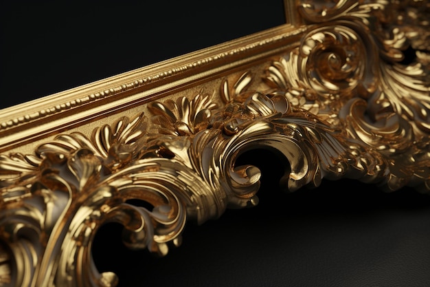 Intricate gold leaf details on an antique wooden p 00454 01