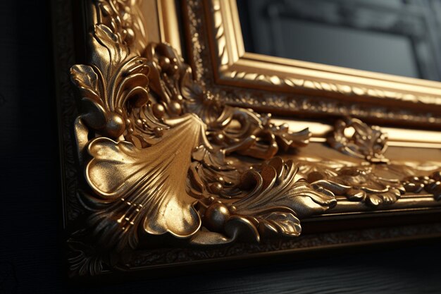 Фото Замысловатые детали из сусального золота на старинной деревянной подставке p 00454 03