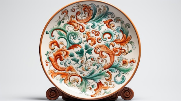 Intricate Handcrafted Plate on Transparent Background