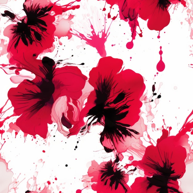 Photo intricate interpretations unveiling the hidden meanings of rorschach inkblots and hibiscus flowers