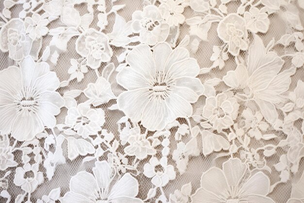 Photo intricate lace fabric texture with delicate floral patterns texture background pattern