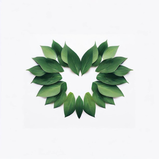 Photo intricate leaf heart formation with generative ai artistry generative ai