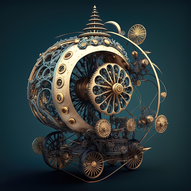 Intricate machinery cyberpunk perpetuum mobile device Generative Ai