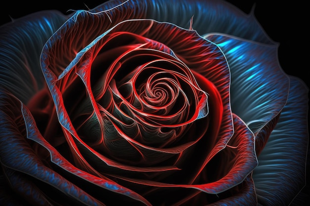 Photo intricate macro photo of a crimson rose