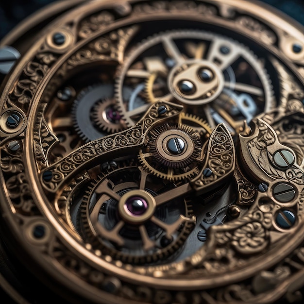 an intricate mechanismus of a watch