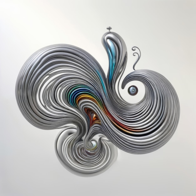 Intricate Metal Sculpture With Swirly Design