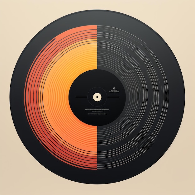 Photo intricate minimalism colorful vinyl record with warm tonal range