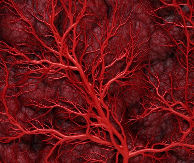 Photo the intricate network of blood vessels