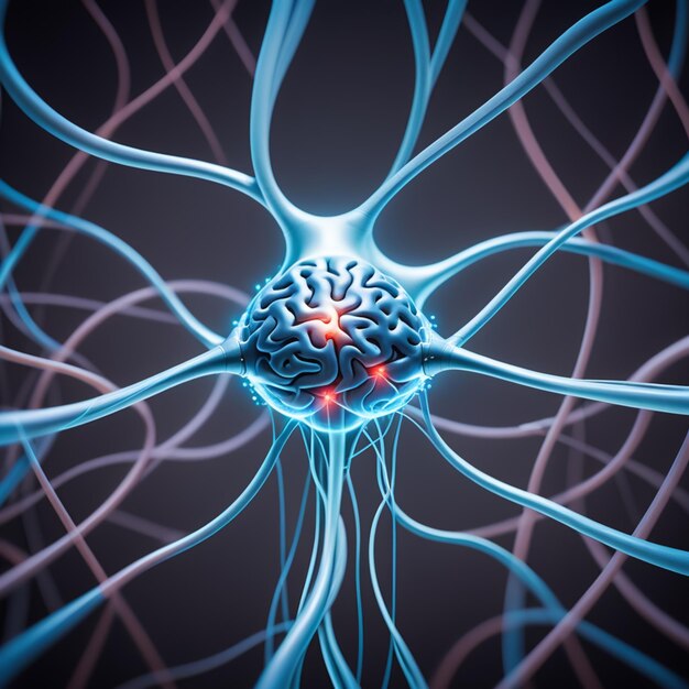 Foto l'intricato paesaggio neurale che mappa la corona dell'intelligenza umana