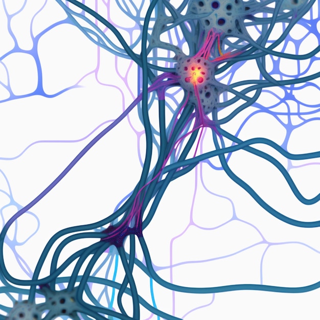 Foto l'intricato paesaggio neurale che mappa la corona dell'intelligenza umana