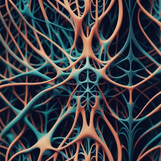 Photo the intricate neural landscape mapping the crown of human intelligence