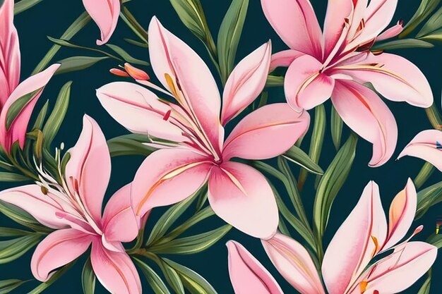 Intricate Oleander Pattern Floral Design