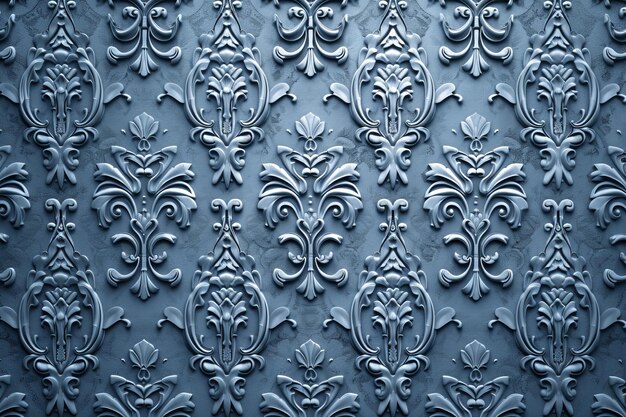 Intricate Pattern on Blue Wall