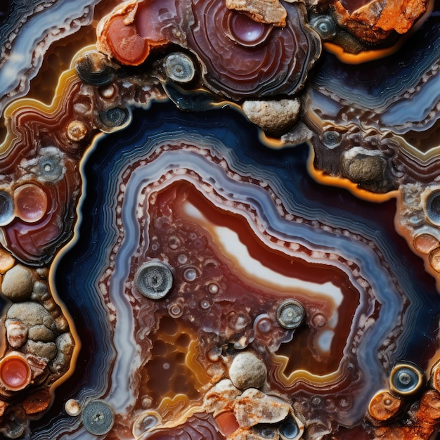 The intricate pattern on a slice of agate stone