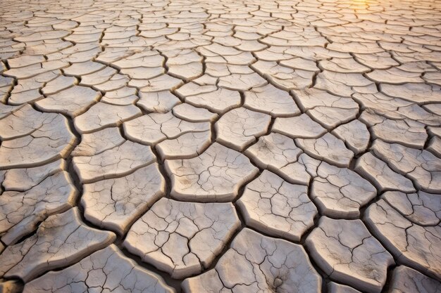 Intricate patterns of cracked desert soil