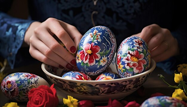 the intricate process of painting eggs for the HaftSeen table