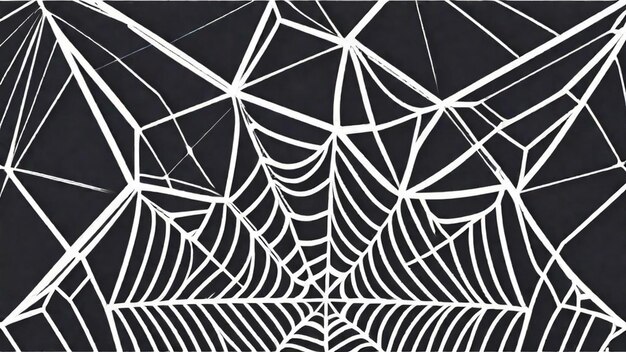 Photo intricate spider web weaving