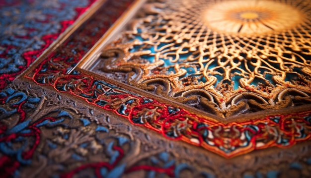 Photo the intricate texture of a traditional prayer rug