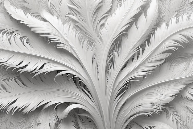 Foto struttura intricata delle piume di pavone bianco ai generativa