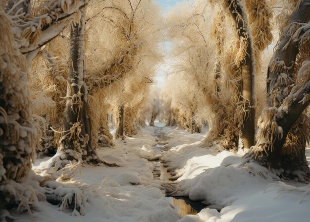 Foto visione intricata esplorando un paese delle meraviglie invernali dei demiurgi attraverso la fotografia poetcore e l'artigianato