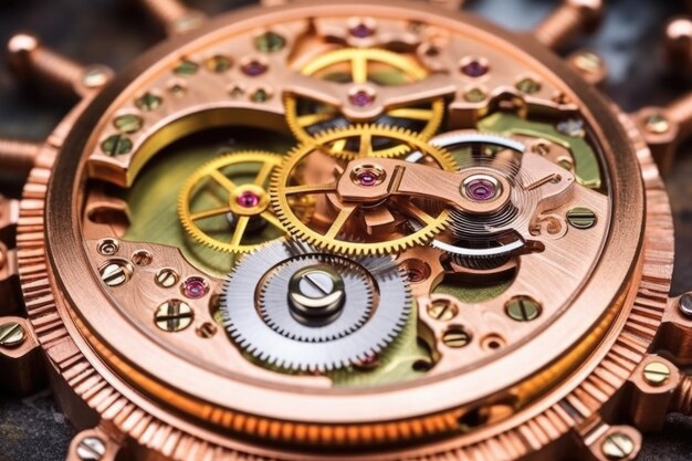 Photo an intricate watch spring coiled on a workshop table