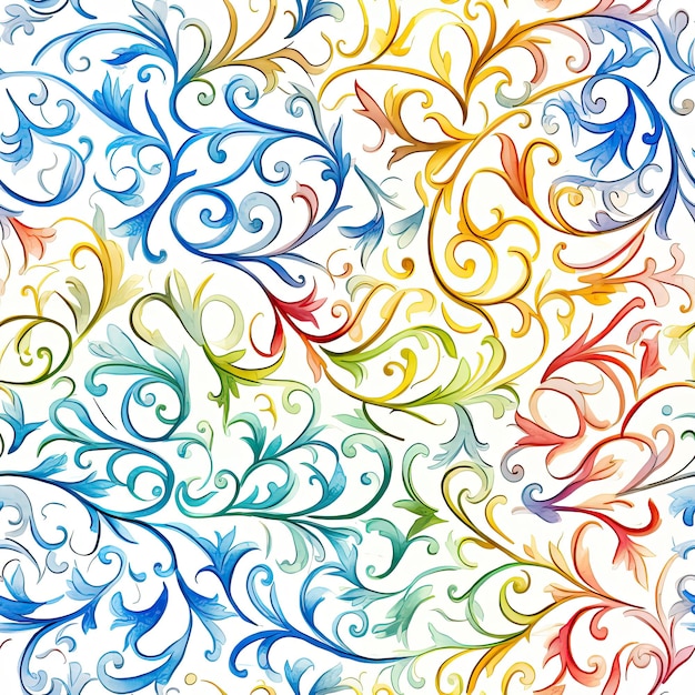 Intricate watercolor filigree patterns ideal for adding elegance to digital projects