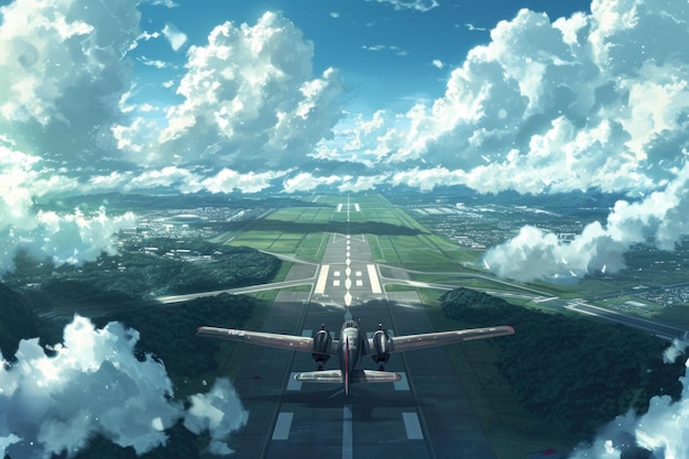 Intriguing Aerodrome ruin anime visual novel game Generate Ai