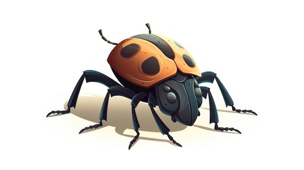 Photo intriguing beetle cartoon art