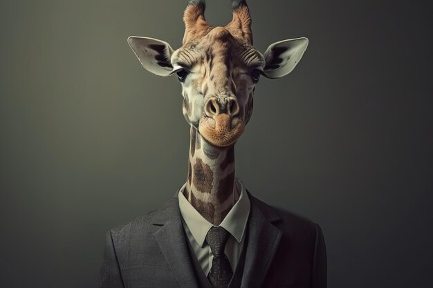 Intriguing Business suit giraffe Generate Ai