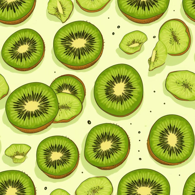 Photo intriguing kiwi fruits pattern generate ai