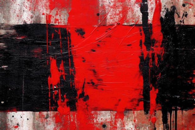 Intriguing red and black abstract wall painting for your design