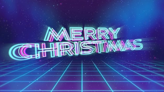 Introtekst Vrolijk kerstfeest en abstract raster, retro achtergrond. Elegante en luxe dynamische stijl voor club en entertainment 3d illustratie