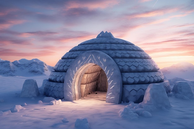 Foto inuit igloo generatieve ai