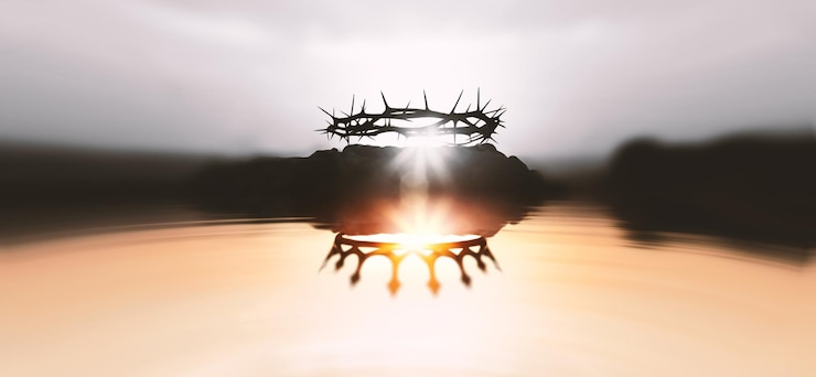Photo the inversion of jesus crown of thorns and crown symbolizes death and heaven