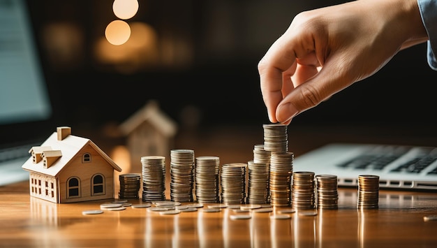 Investeringen voor de aankoop van een huis of woning Het concept van sparen voor de toekomst