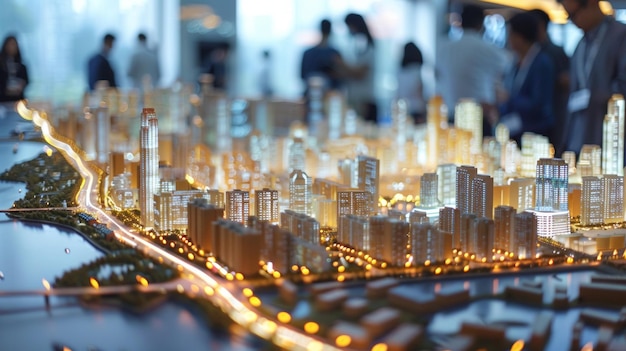 Investeringsbijeenkomst in onroerend goed met 3D-stadsmodel