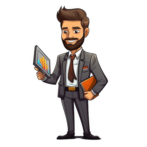 Investment Analyst isolated cartoon character