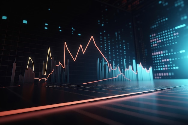 Investment and finance business concept Stock exchange chart Generative AI