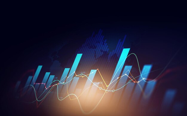 사진 투자 금융 차트 주식 시장 사업 및 거래소 금융 성장 그래프