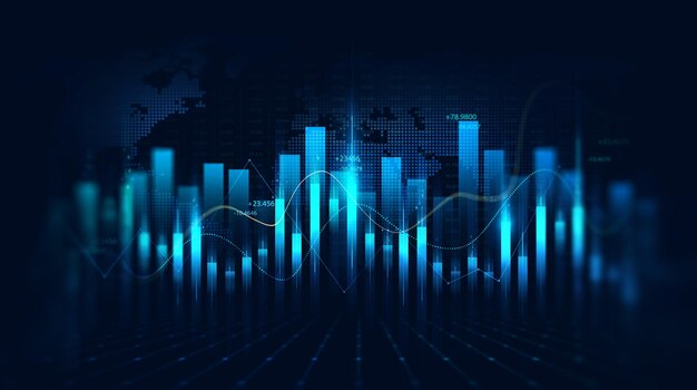 사진 투자 금융 차트 주식 시장 사업 및 거래소 금융 성장 그래프