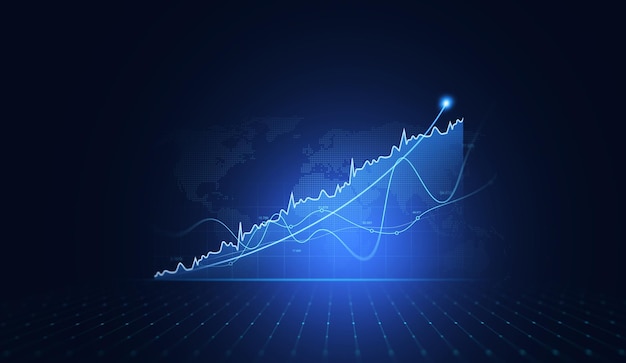 Foto grafico di crescita finanziaria del mercato azionario e delle borse