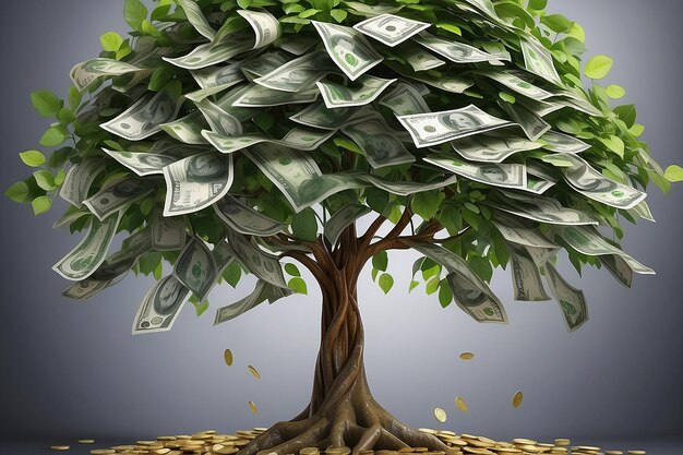 Investment and finance growth business concept Businessman putting a coin in flowers pot and watering green money tree