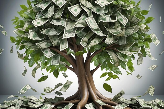 Investment and finance growth business concept Businessman putting a coin in flowers pot and watering green money tree