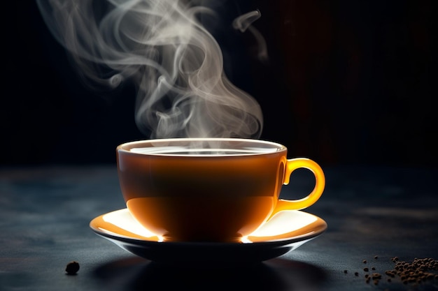 Invigorate your morning steam rises from a cup carrying the revitalizing aroma of brewed tea